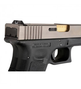 WE G17 Double Canon Noir/Silver Gaz Métal 2x24BBs 1J