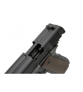 WE 1911 Double Canon Noir Gaz Métal (Mire avant en 3D)