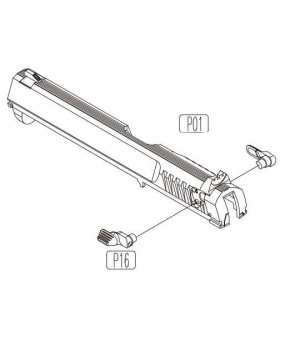 KWC Culasse ABS Jericho 941 Co2 avec Sélecteur Part-P01/P04/P16