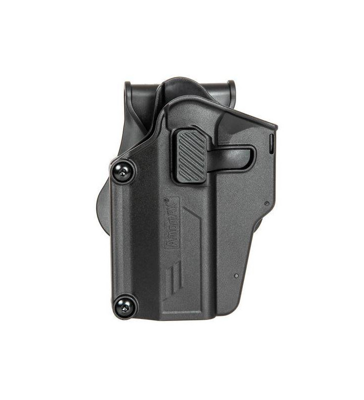 Amomax Holster Rigide Universel Gaucher Noir Rotatif 360° Per-Fit