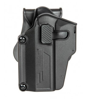 Amomax Holster Rigide Universel Gaucher Noir Rotatif 360° Per-Fit