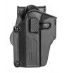 Amomax Holster Rigide Universel Gaucher Noir Rotatif 360° Per-Fit
