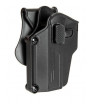 Amomax Holster Rigide Universel Gaucher Noir Rotatif 360° Per-Fit
