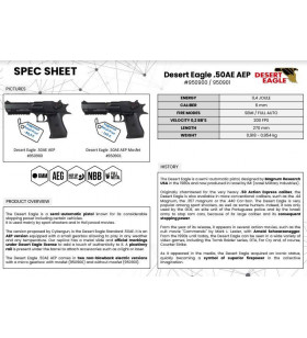 Desert Eagle AEP Mosfet Noir Métal 30BBs 0.5J