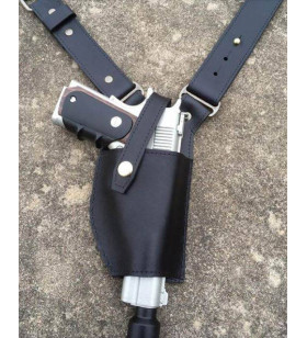 ACM Double Holster d'épaule Type Agent 47 Hitman Skai Noir
