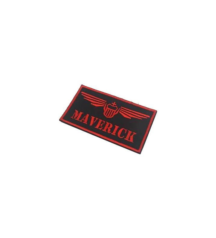 Patch Brodé TOPGUN MAVERICK 90x50mm Noir/Rouge