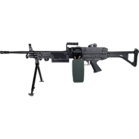 A&K M249 MK1(P) AEG Noir Nylon 2400BBs 1.4J