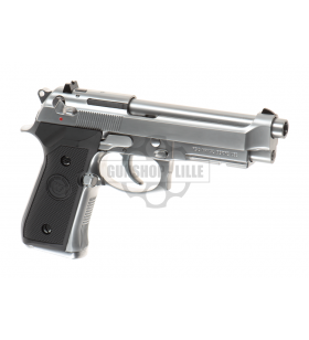 WE M9A1 Silver Semi / Full Auto Gaz 25BBs 0.9J