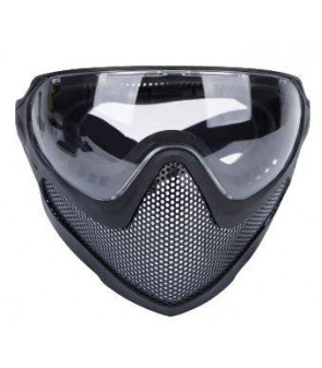 ACM Masque Complet Tactique Grillagé Pilot Type:W Noir Steel Mesh
