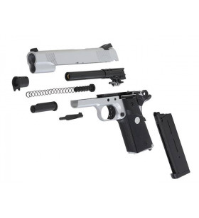 Army Armament 1911 MEU R27 Silver Blowback Gas 25BBs