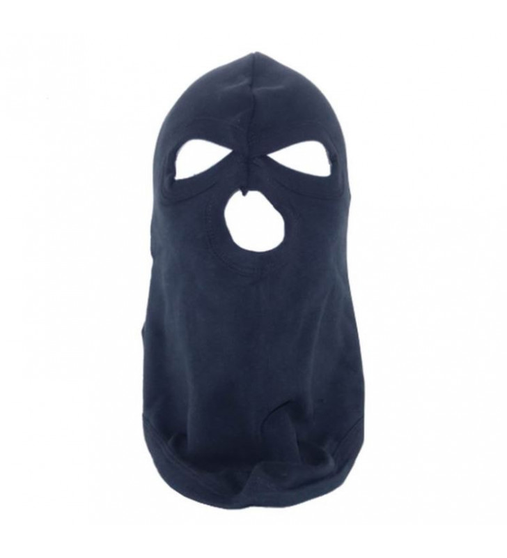 Mil-Tec Cagoule 3 Trous Coton Noire