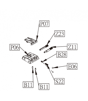 KWC Rear Sight ABS Taurus 24/7 G2 GBB Co2 Origine Part-P06
