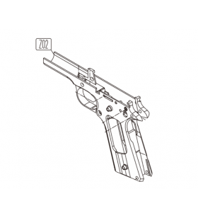 KWC Frame Vide Colt 1911 GBB Co2 Metal Gris Part-Z02 (180529...)