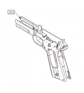 KWC Frame Vide Colt Rail Gun 1911 GBB Co2 Metal Black Part-Z02 (180524/25/31)