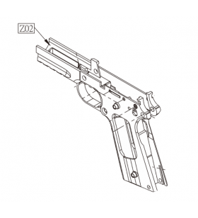 KWC Frame Vide Colt Rail Gun 1911 GBB Co2 Metal Black Part-Z02 (185524/25/31)