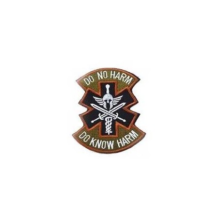 ACM Patch Brodé Do No Harm/Do Know Harm Orange/Noir 100x70mm