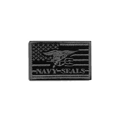 ACM Patch Brodé Navy Seal Drapeau US Gris/Noir 80x50mm