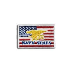 ACM Patch Brodé Navy Seal Drapeau US Rouge/Blanc/Bleu 80x50mm