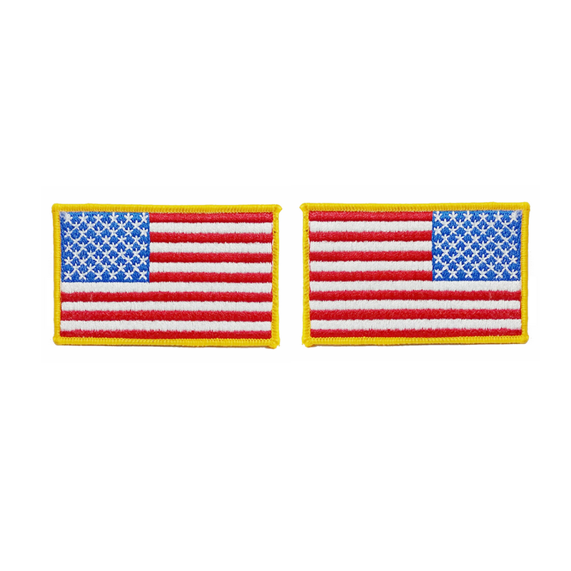 ACM Patch Brodé x2 Drapeaux US Left/Right - Jaune/Blanc/Bleu/Rouge 80x50mm
