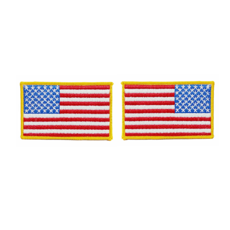 ACM Patch Brodé x2 Drapeaux US Left/Right - Jaune/Blanc/Bleu/Rouge 80x50mm