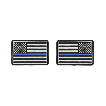 ACM Patch Brodé x2 Drapeaux US Left/Right Noir/Blanc/Bleu 80x50mm