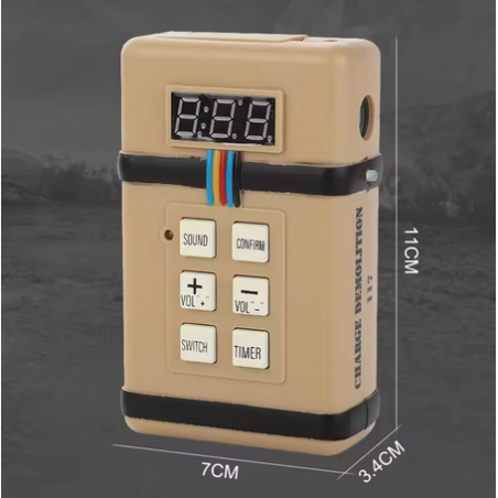 ACM Réplique Bombe Toy Grenade effets sonore & Fumé ABS 11x7x3.4cm Tan