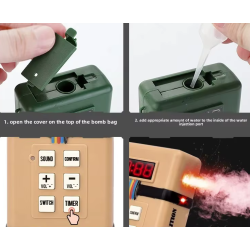 ACM Réplique Bombe Toy Grenade effets sonore & Fumé ABS 11x7x3.4cm Tan