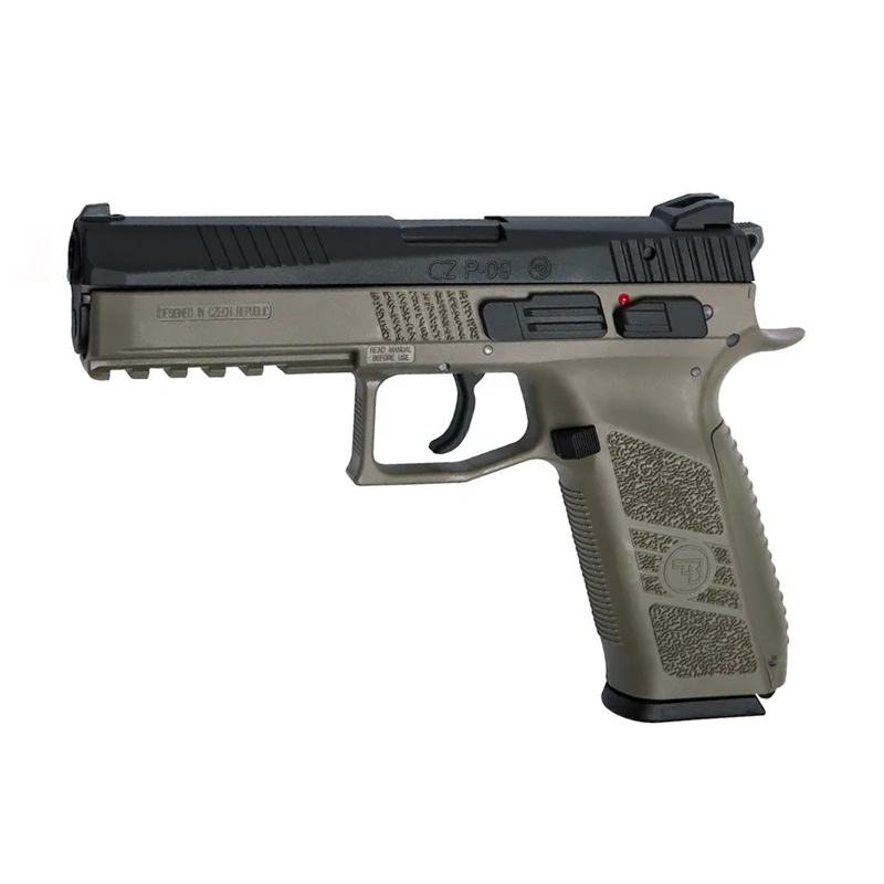 KJW CZ P-09 Tan / Bk Gaz Métal 25BBs 0.9J Case