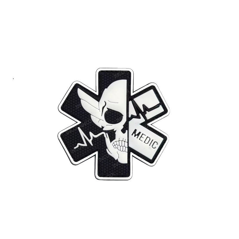 ACM Patch PVC Crane Medic Blanc/Noir 70mm