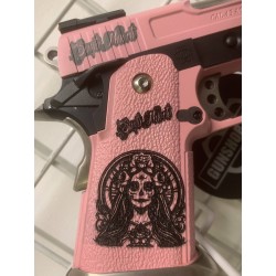 GS2.0 Custom Santa Muerte WE Hi-Capa 3.8 Force Noir/Rose Velociraptor Gaz 25Bbs 0.8J