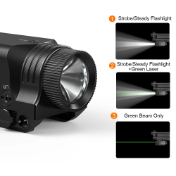 ACM Lampe & Laser Vert Compact Nylon GBB CVLIFE 200Lumens USB