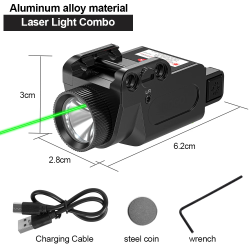 ACM Lampe & Laser Vert Compact Nylon GBB CVLIFE 200Lumens USB
