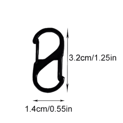 ACM S-Biner Métal Noir Mousqueton S 3.2x1.4cm