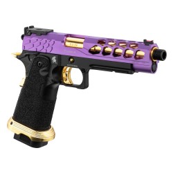 Lancer Tactical Hi-Capa 5.1 Stryk GBB Gaz Purple/Gold 28BBs 1J