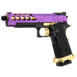 Lancer Tactical Hi-Capa 5.1 Stryk GBB Gaz Purple/Gold 28BBs 1J