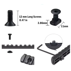 ACM Set Vis & Ecrou Métal M-LOK x10 de remplacement Noir