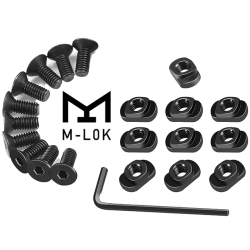 ACM Set Vis & Ecrou Métal M-LOK x10 de remplacement Noir