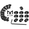 ACM Set Vis & Ecrou Métal M-LOK x10 de remplacement Noir