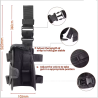 ACM Holster de Cuisse Gauche Universel Noir 600D