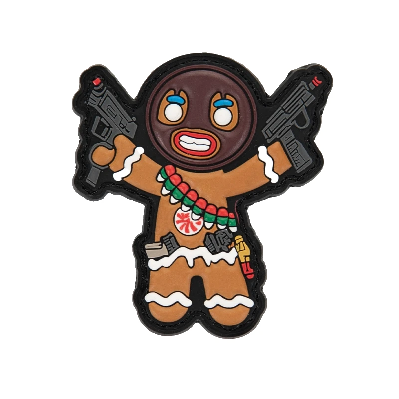 ACM Gingerbread Man Gun Rubber Patch PVC 70x55mm Brown