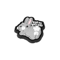 JTG Micro Bunny Rubber Patch PVC Kiss My Soft Ass 3.8x3.6cm