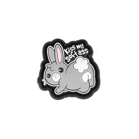 JTG Micro Bunny Rubber Patch PVC Kiss My Soft Ass 3.8x3.6cm