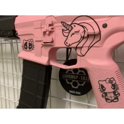 GS2.0 Custom Lancer Kitty Tactical M4 LT-44 Stalker NSR M-Lok 8"Pink/Black 120BBs -1J