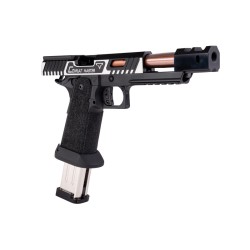 Army Armament R601 TTI Alpha JW3 Combat Master CNC Slide Stippling Grip Noir/Silver Gaz 50BBs 1J