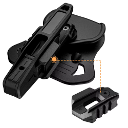 ACM Adaptateur Holster Rigide Ambidextre Universel / Rail Inferieur Picatinny QD Noir