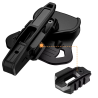 ACM Adaptateur Holster Rigide Ambidextre Universel / Rail Inferieur Picatinny QD Noir