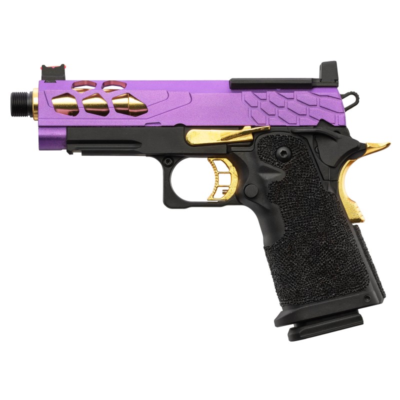 Lancer Tactical Hi-Capa 4.3 Stryk GBB Gaz Purple/Gold 23BBs 1J