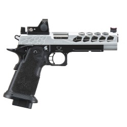 Lancer Tactical Hi-Capa 5.1 Stryk + RMR GBB Gaz Silver/Black 28BBs 1J