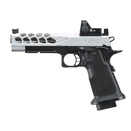 Lancer Tactical Hi-Capa 5.1 Stryk + RMR GBB Gaz Silver/Black 28BBs 1J