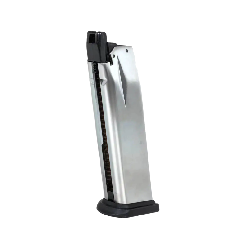 Springfield Armory / WE Chargeur XDM 4.5" Gaz 25BBs Silver 6mm